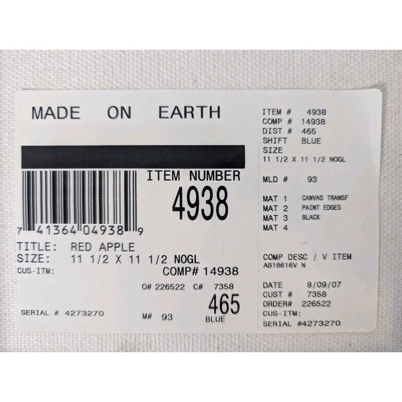 Red Apple by Nicole Etienne 11.5"x11.5" 2007 Canvas Transfer Print Signed Fruit - Picture 13 of 13